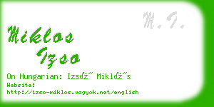 miklos izso business card